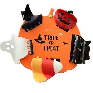 SOLD Piper K Halloween Hair Clips Set of 5 Candy Corn Witch Ghost Cat Pumpkin